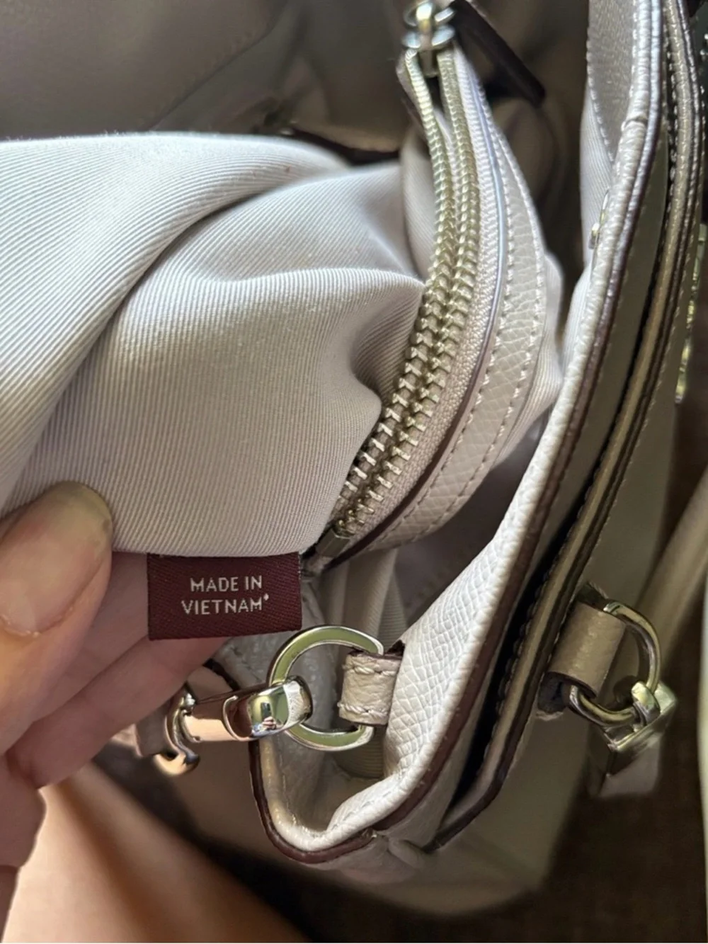 Coach Bags | Coach F34663  Minetta Chalk Cross-Grained Leather crossbody